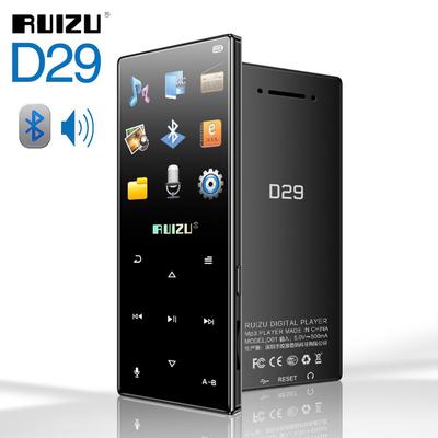RUIZU D29 Bluetooth MP3-плеер Портативный аудио музыкальный плеер 8 ГБ со встроенным динамиком Поддержка FM, записи, электронных книг, часов, шагомера