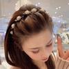 Pearl Braided Tools Hairband Flower Hair Toothed Headband Lazy Girls Hair Braider Hair Hoops  Women