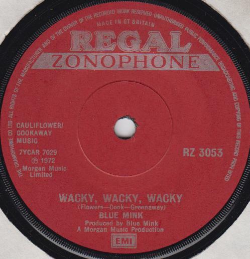 7-дюймовая пластинка BLUE MINK Wacky Wacky Wacky RZ3053 Regal Zonophone 1972 UK Rock Б/у