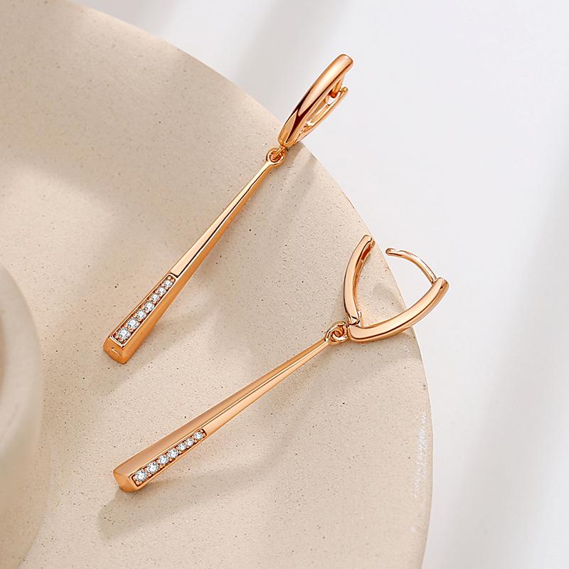 Модные длинные висячие серьги Kinel для женщин, ювелирные украшения с блестящим цирконом