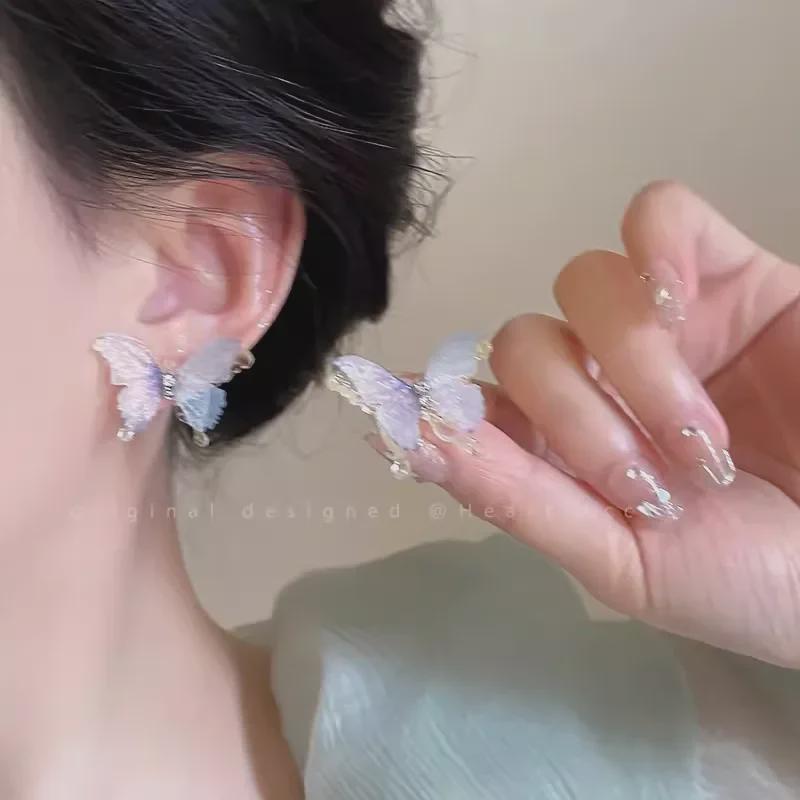 2024 Красочные двухслойные серьги-бабочки для женщин — уникальная, высококачественная мода со сказочным очарованием