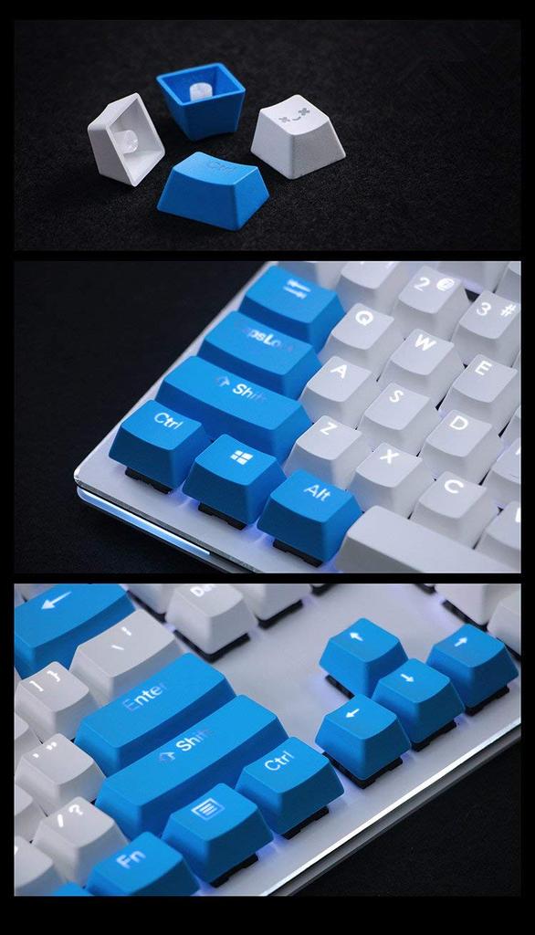Happy Balls PBT Keycap Backlit Setting Double Shot Cherry MX Keycap Fit 87 108 104 MX Switch Mechanical Keyboard Blue White Combo /