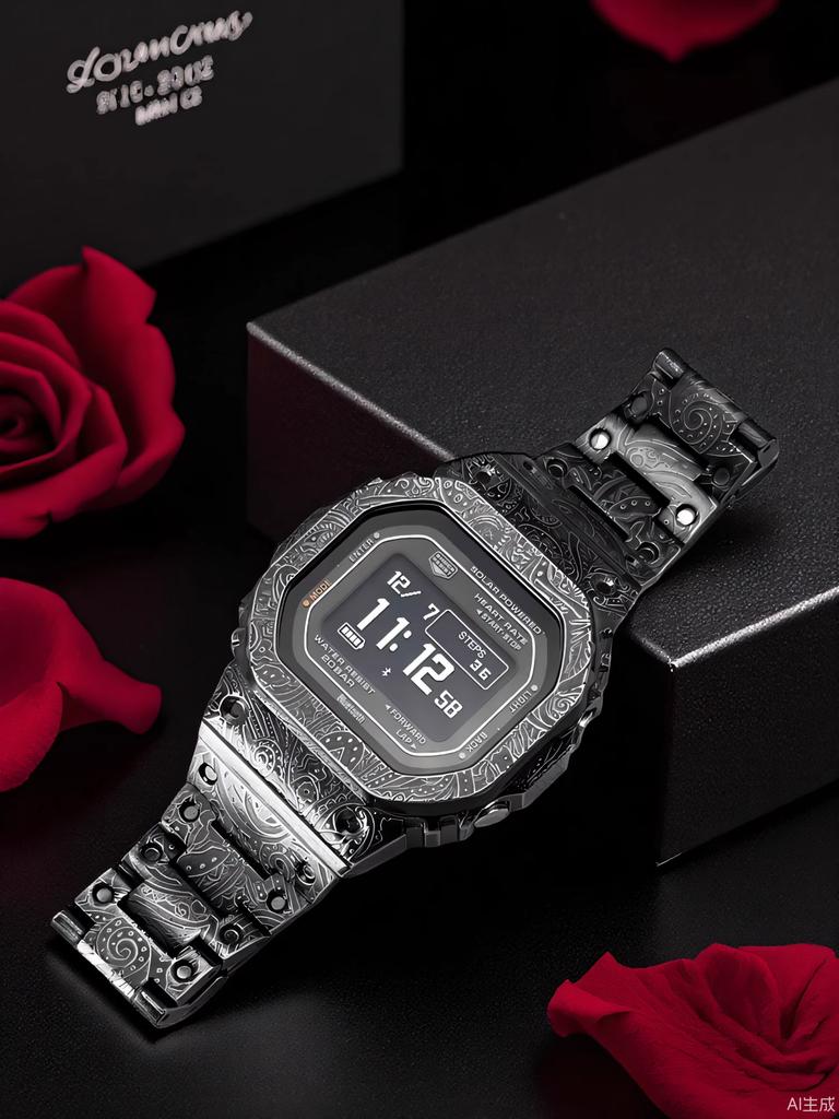 DW-H5600 Винтажный гравированный Мод-комплект Для Casio G-SHOCK Маленький квадратный DW H5600 модифицированный корпус корпуса часов из цельной нержавеющей стали мужской