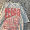 Ocean Beach Wild Wave 1971 Surf Memories California Men Tops Oversized Tee Clothing Summer Cotton Loose Tshirts Casual T Shirt