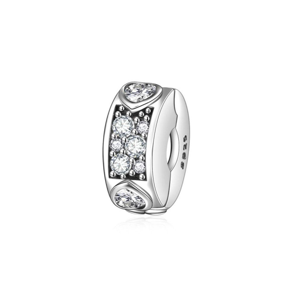 New Copper Cilp Bead Fit Original Women Bracelet Diy Fine Dangle Jewelry Butterfly Cross Moon Star Clover Charm Amulet Gift