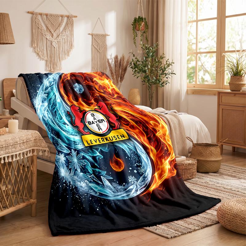 Bayer Leverkusen Football Print Flannel Blanket Soft Warm Sofa Bed Throw Blanket For Home Office Bedroom