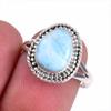 Natural Republic Larimar Gemstone 925 Sterling Silver Jewelry Ring Size 7.5 T9c26