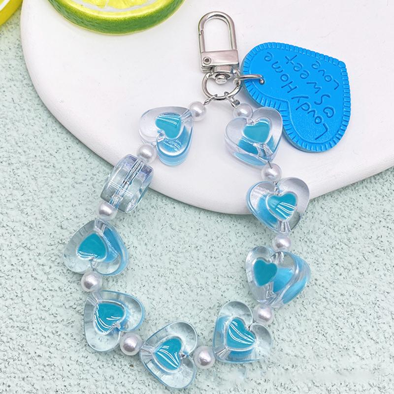 Браслет с хрустальным сердечком любви, защита от потери, чехол для мобильного телефона, ремешок на запястье, брелок для автомобиля, милый телефонный шарм
