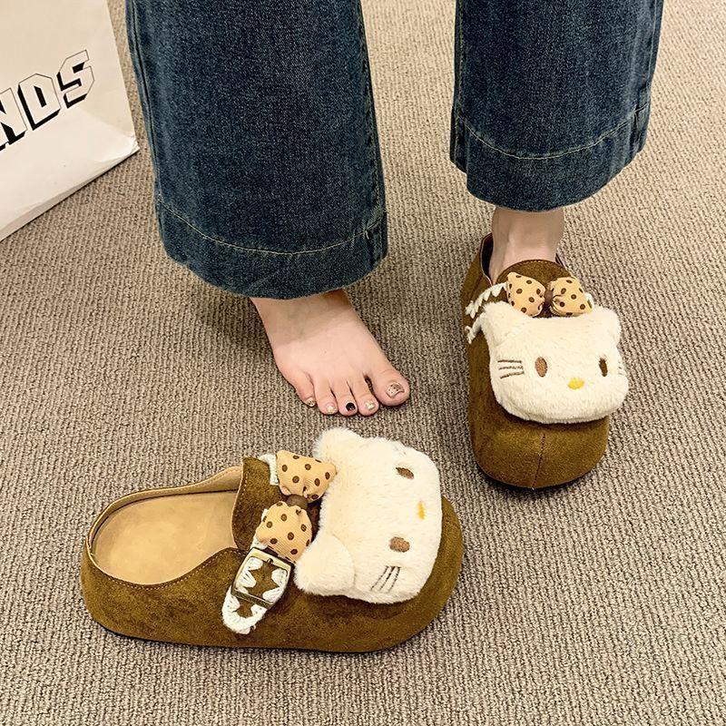 Кошка педали k женский это зима ty Birkenstocks платформа сумка голова тапочки женский милый