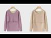 Warm Autumn Maternity and Nursing Top with Velvet - Postpartum Long Sleeve 3211