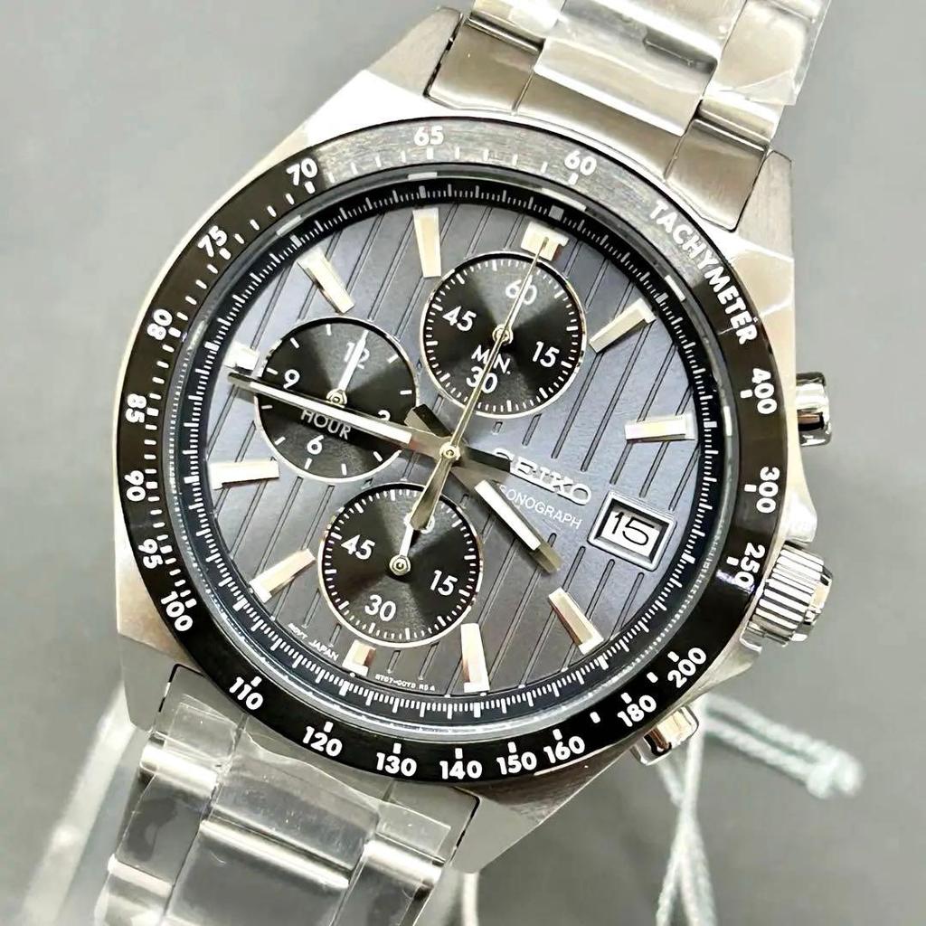 SEIKO SELECTION SBTR041 Серия S Хронограф, Мужские Аналоговые Кварцевые Часы, Вертикальный 3-Глазковый Дисплей, Водонепроницаемость 10 Бар, Тахиметр, Сделано в Японии Оригинал
