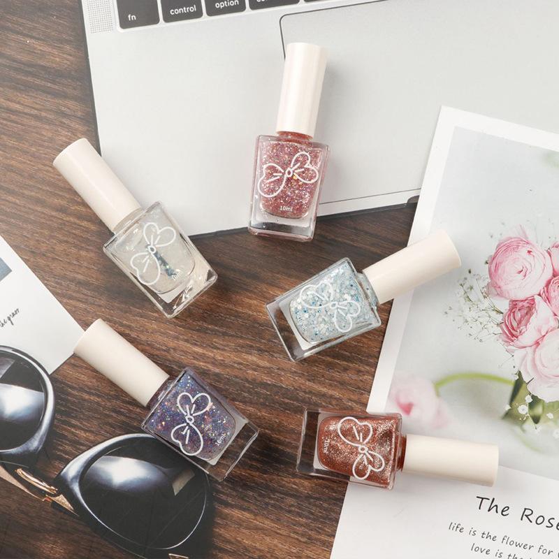 Oil-based Nail Polish No Bake Fast Drying Non-peelable Non-slip Safe Odorless Nude Color Nail Salon Nail Polish