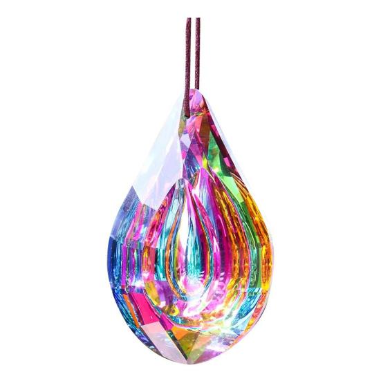 Faux Crystal Prism Sun Catcher Decoration Indoor Outdoor Garden Window Hanging Rainbow