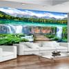 Водопады обои Пейзаж Деревянный мост Фотообои Гостиная Спальня Ресторан Наклейки на стену