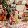 Christmas Dog With Light Cute Dog Resin Crafts Christmas Decorations Atmosphere Light, Table Lighting (no Battery)