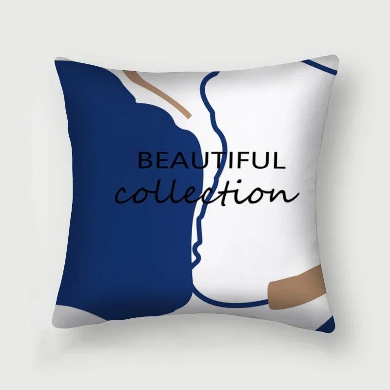 Office Living Room Home Pillowcase Abstract Blue Flower Pillowcase Car Ornaments