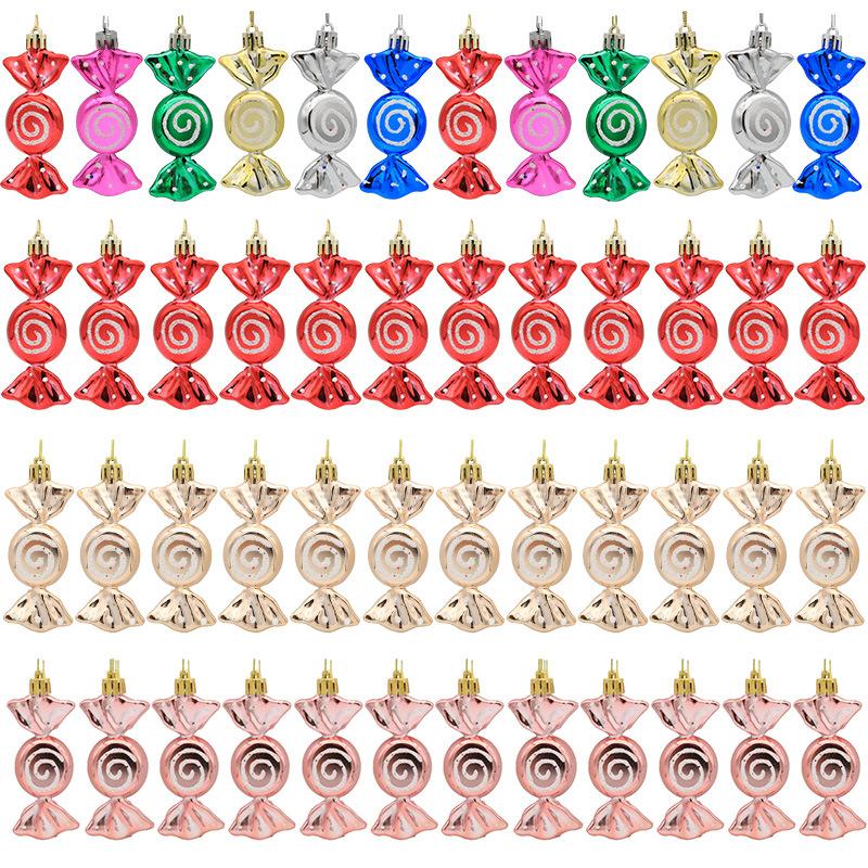 Новый 6 шт DIY Рождественская елка украшения кулон гальванизированный конфета Рождественский шар окно дверь подвесной шар Декор С Новым годом подарок