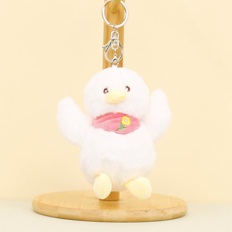 Cute White Duck Plush Keychain Sweet Duck Doll Soft Bag Ornament For Couples