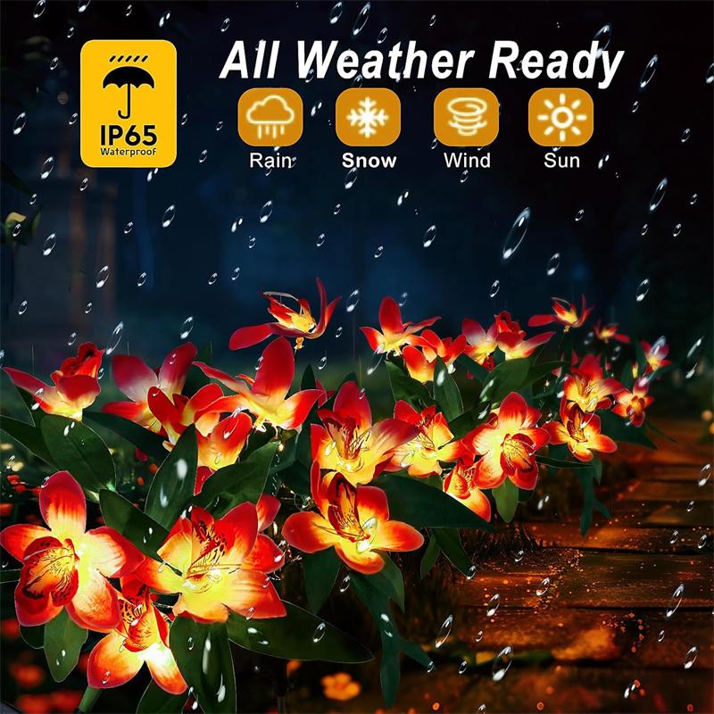 Солнечные садовые фонари уличные солнечные садовые фонари с фонарями в виде цветков орхидеи водонепроницаемые солнечные газонные фонари для декора сада газона