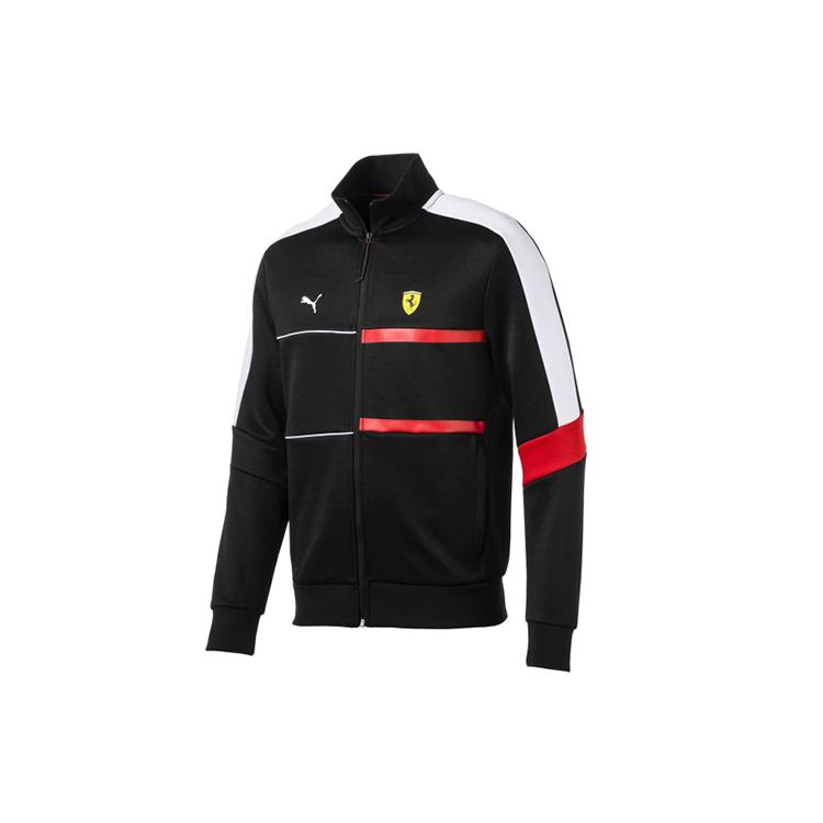 Puma Ferrari Racing Series Stand Collar Casual Retro Sports Jacket Men Jacket Black 577822-02