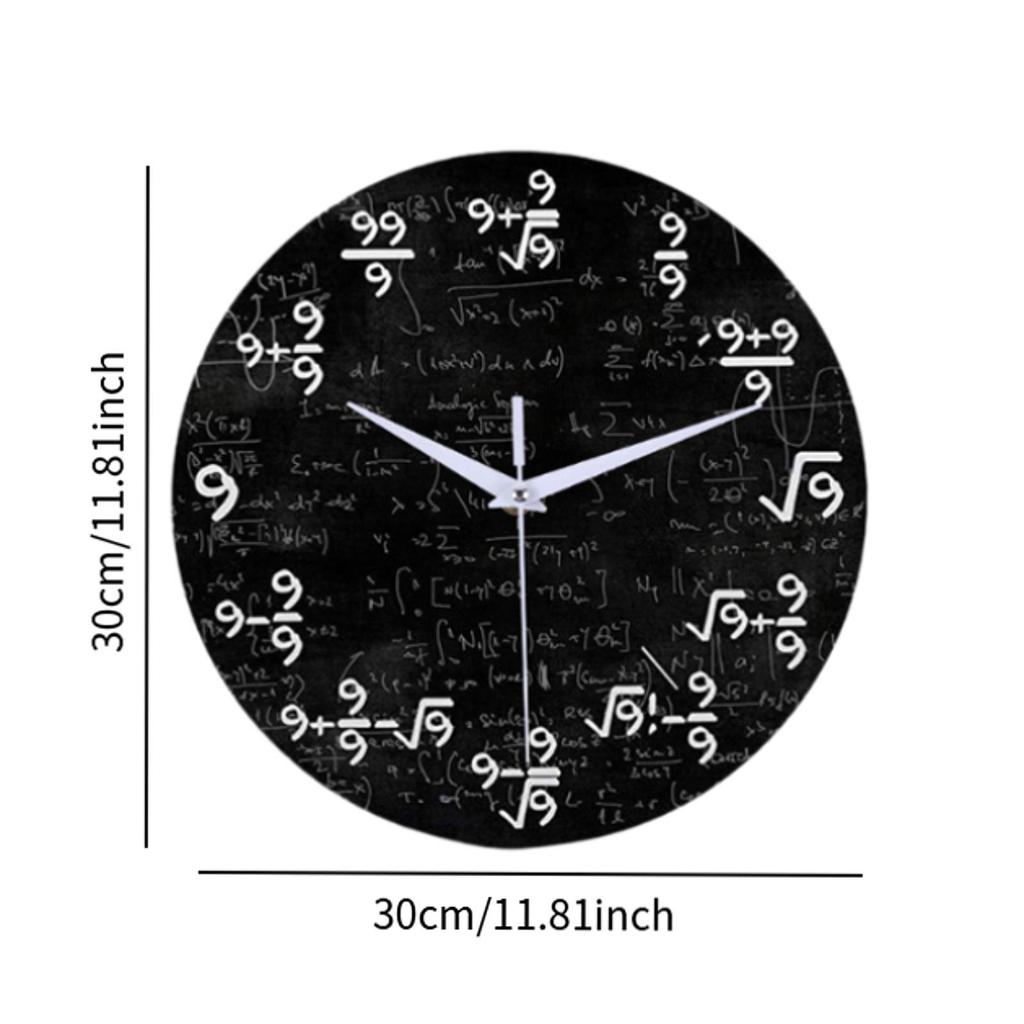 Math Wall Clock Decorative Clock Practical Modern Wall Decor Silent Hanging