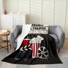 Vintage Cinema Ticket Throw Blanket Retro Movie Theater Poster Blanket Popcorn Soft Flannel Blankets for Sofa Couch Room Decor