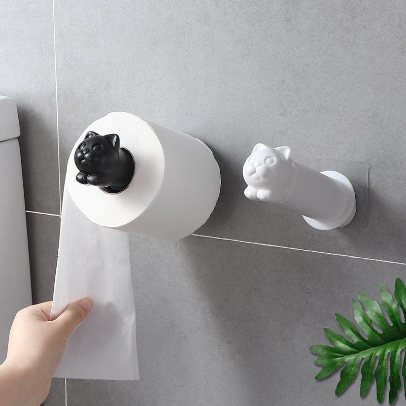 Creative Towel Rack Wall-mounted Retractable Roll Holder Sticky Wall Roller Toilet Towel Rack