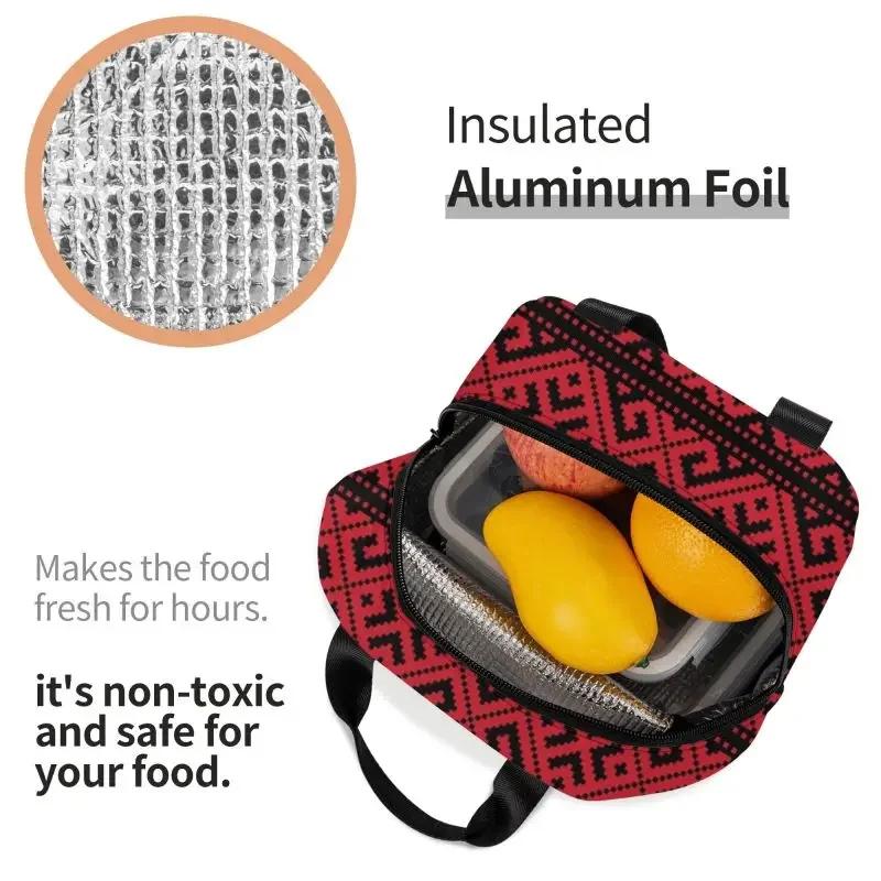 Вышивка традиционное народное искусство изолированный ланч-бокс Tatreez Cross портативный термохолодильник ланч-бокс