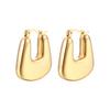 Wind Stainless Steel Hollow Earrings Fashion Trend 18K Gold Furnace Electroplating Women's Titanium Steel Hollow Ear Buckles