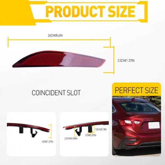 For Chevrolet Rear Bumper Reflector Cruze 2016- Side Marker Light Pair Cover