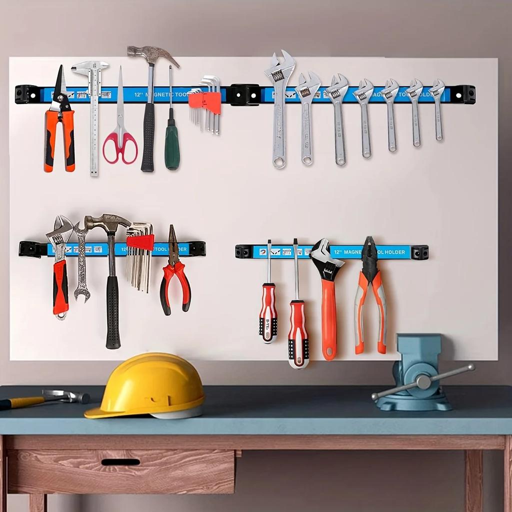 8,12,18,24-дюймовый Магнитный держатель для инструментов Сверхмощный держатель для инструментов, Металлическая органайзер-стойка для экономии места Инструмент для мастерской, гаража, дома