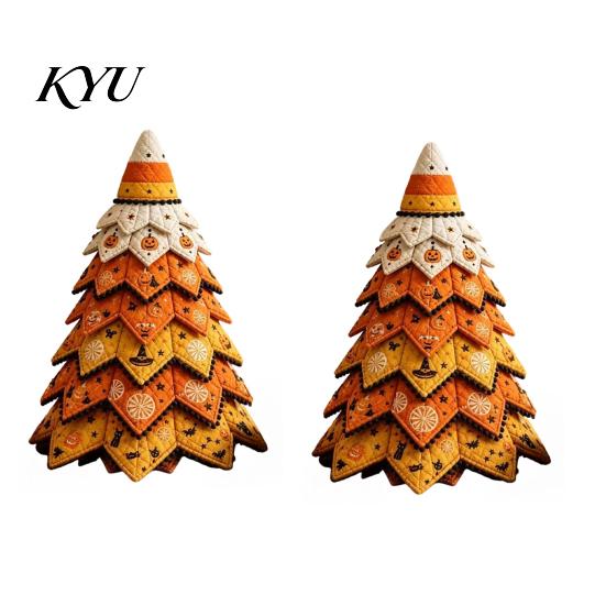 Complete Sewing Material Package DIY Quilted Fabric Christmas Tree Craft Kit, Vintage Patchwork Handmade Gift for Teachers Friends Xmas Set, Tabletop
