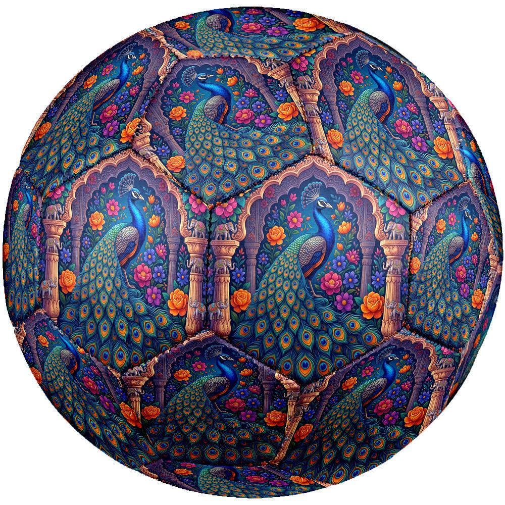 1pc Peacock Garden Theme Soccer Ball Football, Size 5, Lightweight PVC, Outdoor Training Soccer Ball,Sports Gift t61499