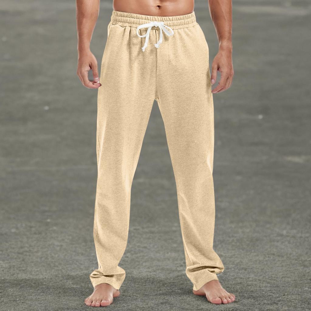 Мужские модные прямые повседневные спортивные брюки с принтом и карманами