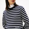 Tommy Hilfiger Женский полосатый вязаный топ с круглым вырезом из чистого хлопка
