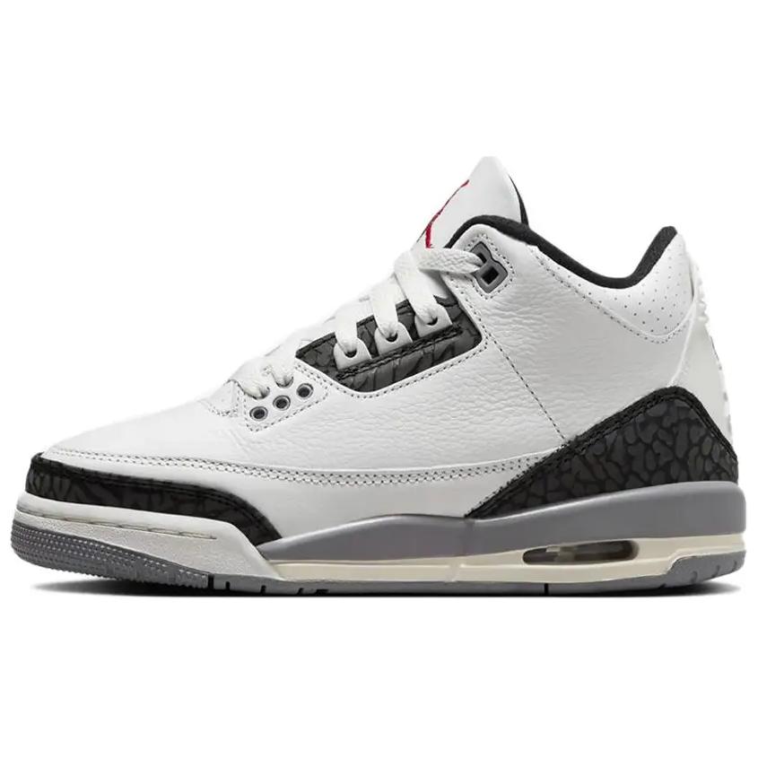 Air Jordan 3 Retro GS Cement Grey Kids Sneakers White Summit-White Fire-Red DM0967-106