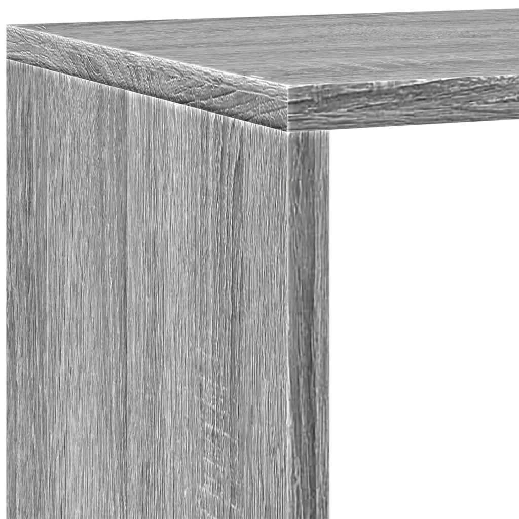 Room Divider Bookshelf 4 Tier Grey Sonoma 143.5 x 29 x 143.5 cm