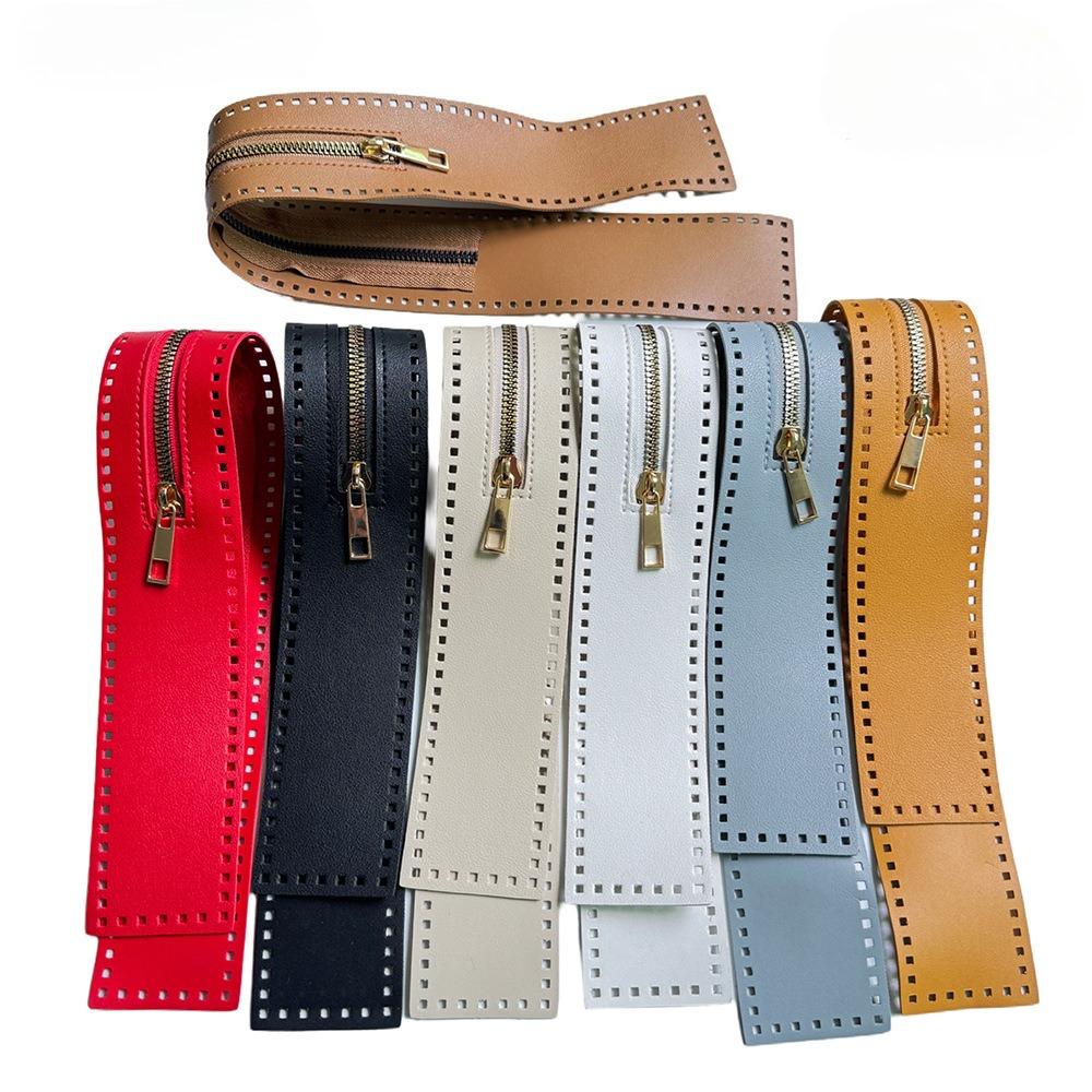 Ремешок из ПУ длиной 55 см, молнии закрытого типа с автоматической блокировкой, металлическая молния золотого цвета, аксессуары для сумок для DIY