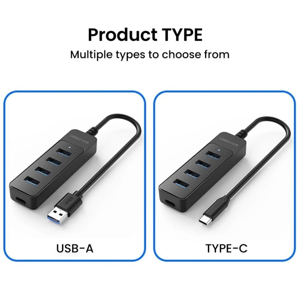 4-портовый USB 3.0 концентратор с портом Type C, док-станция для расширения, USB 3.0 сплиттер, многофункциональный высокоскоростной USB-адаптер питания