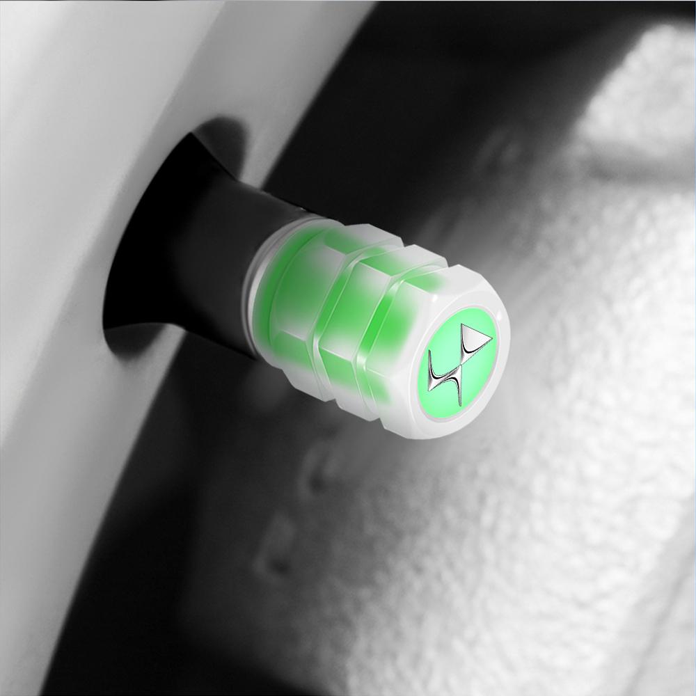 4Pcs Car Wheel Luminous Valve Caps Night Glowing Tire Decoration Stem Cove Accessories For Citroen C1 C2 C3 C4 Picasso C4L C5 DS