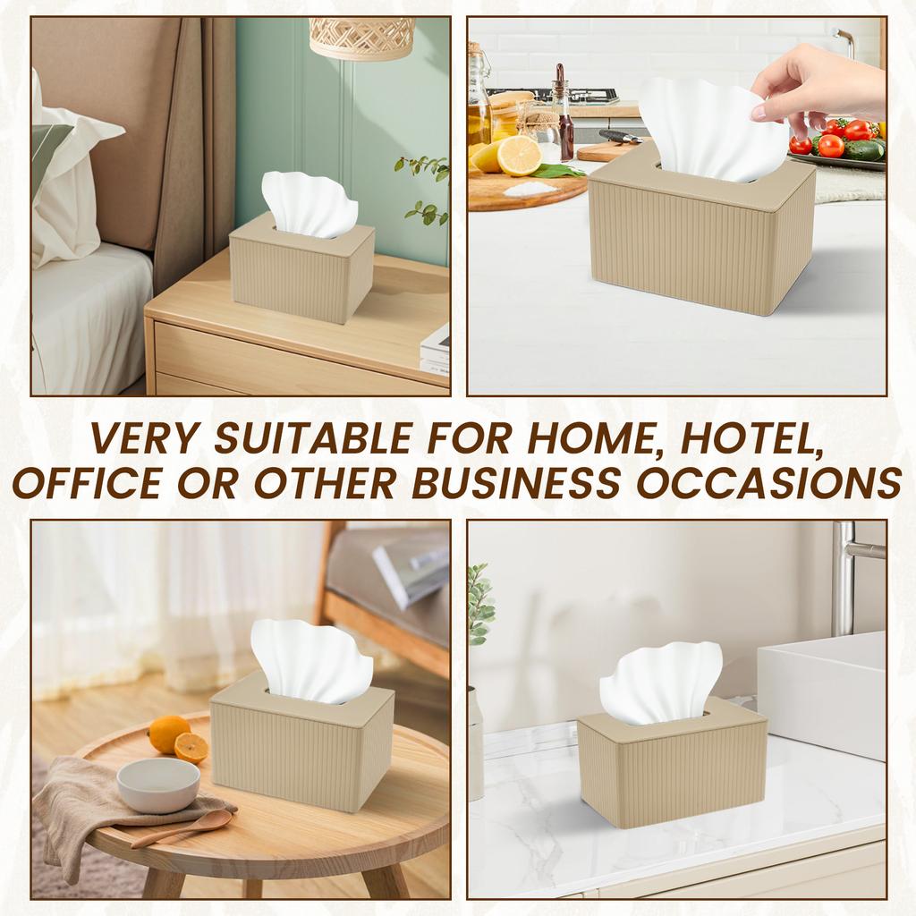 Tissue Box PU Leather Rectangular Tissue Box with Magnetic Bottom Decorative Rectangular Tissue Dispenser for Home Dining Room