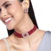 Rose Gold Plated Zircon Square Choker Necklace Set for Women
