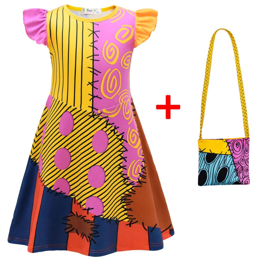 Christmas Eve Horror, Digital Printing, Dress + Bag Two-Piece Set 82152