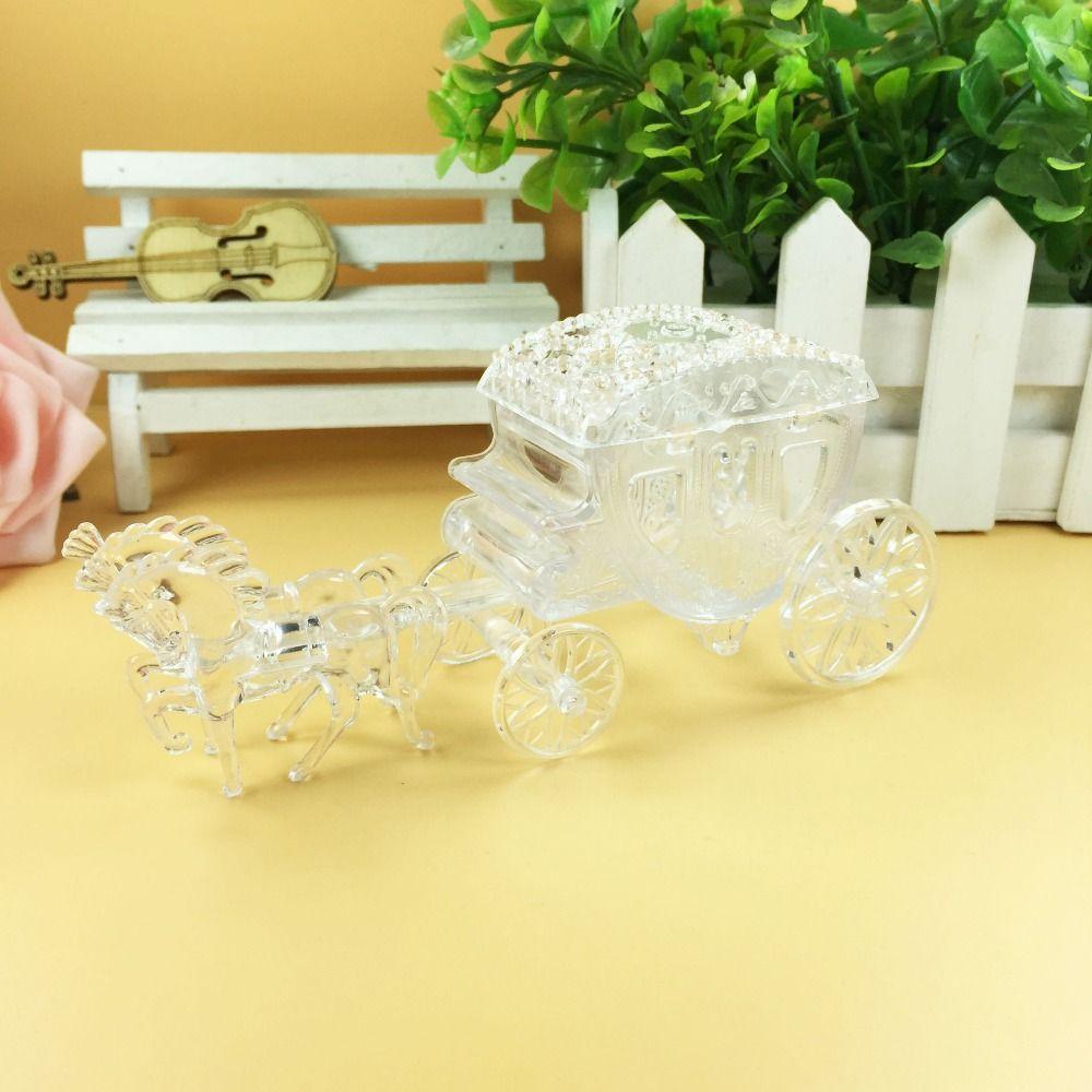 Изысканная каретная конфетница Модель кареты высокого класса Маленькие каретные украшения Свадебная вечеринка