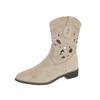 Hollow Pointed Western Cowboy Boots Ethnic Style Retro Boots Versatile Thick Heel Embroidery Breathable Thin Short Boots