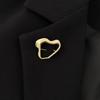 Ingemak Unique Irregular Hollow Geometry Brooches for Women Minimalism Gold Color Metal Shirt Collar Lapel Suit Pin Accessories