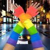 Fringe Rainbow Long Gloves Stretch Colorful Mittens Fashion Rainbow Tassel Gloves Party