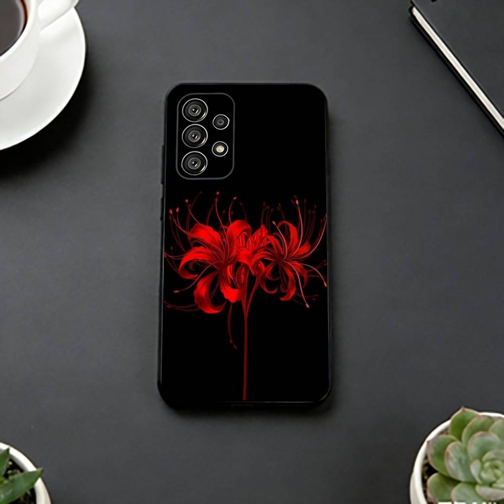 Красный Паук Лилия L Чехол для Телефона Для Samsung S25,S24,S21,S22,S23,S30,Ultra,S20,Plus,Fe,Lite,Note,10,Черная Крышка