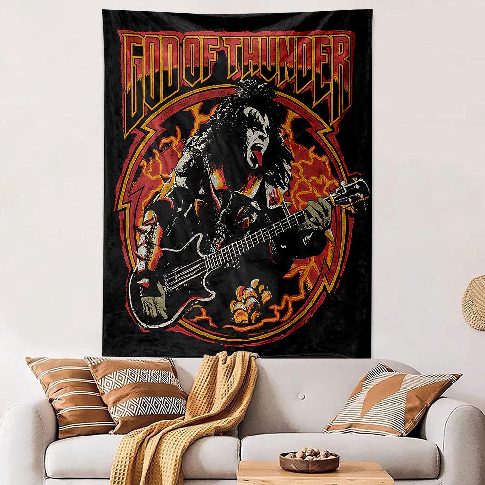 God of Thunder Tapestry Wall Hanging, Storm God Art, Wall Decor for Bedroom Living Room Dorm