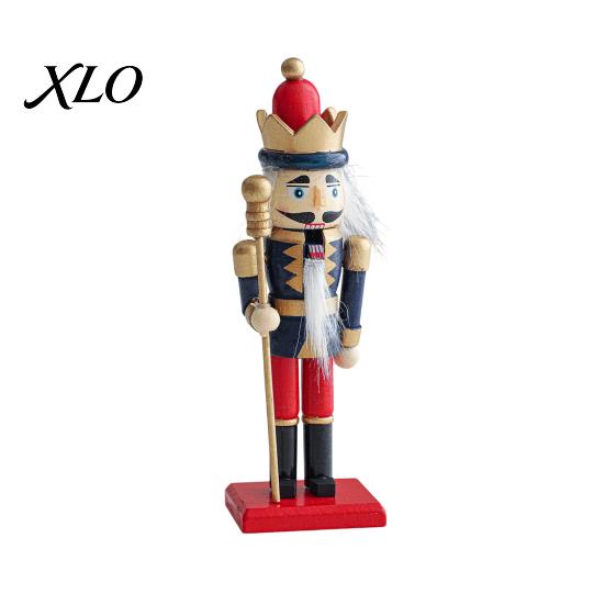 Festival Party Ornament Wooden Nutcracker Soldier Figurine, Handcrafted Solid Wood Christmas Tabletop Holiday Gift for Desk And Bookshelf Decor,